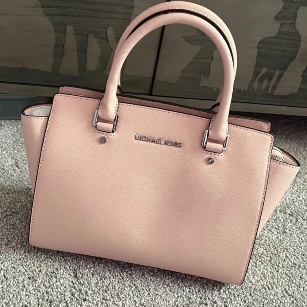 Michael Kors purse classic selma medium satchel bag NWT pink